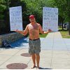 Trump Supporter near National Cathedral 7 17 2017 James Bovard photo