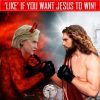 Russian Facebook Ad Jesus Punches Hillary
