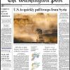 Syria washington post front page after Trump withdrawal announcement
